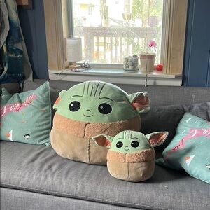 Baby Yoda Squishmallows 20 in and 8 in